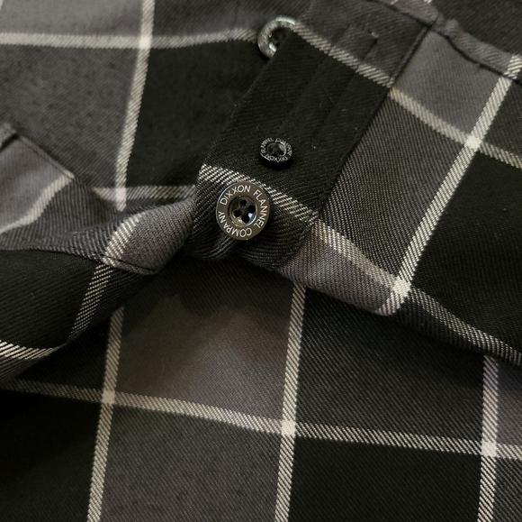 DIXXON Womens Flannel Button Down Shirt Size Small The Dark Horse Black Grey - Picture 4 of 8